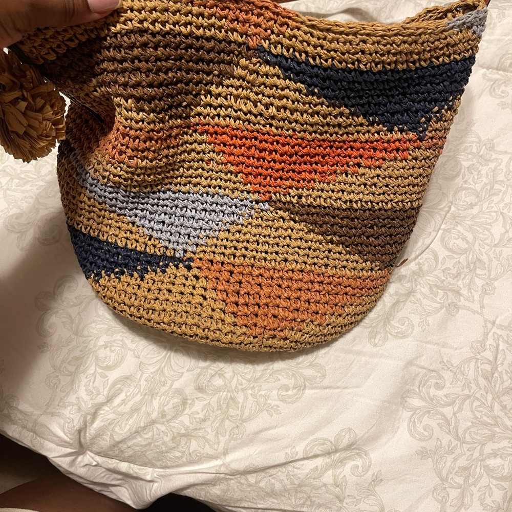 Multicolor Woven Tote Bag